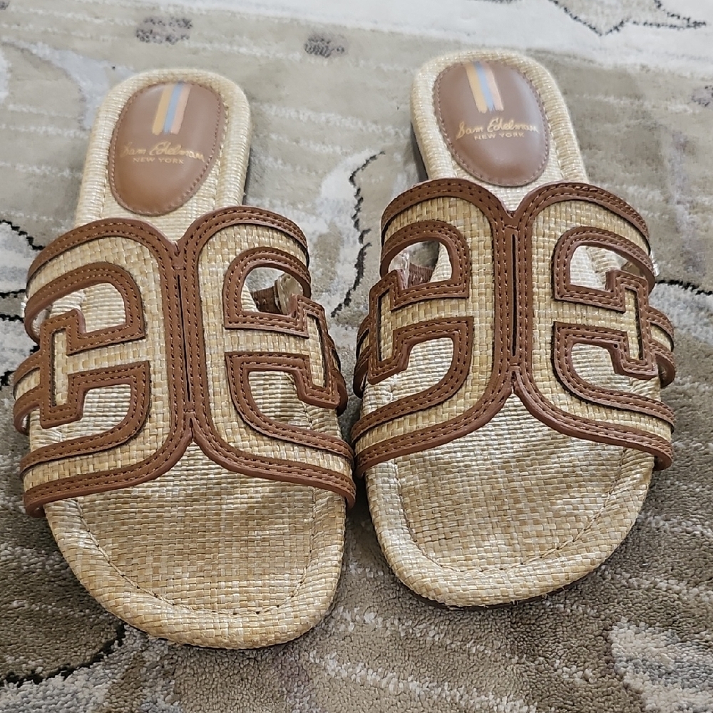 Sam Edelman Tan and Brown Woven Sandals